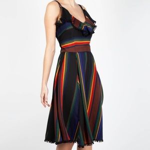 Voodoo Vixen Striped Swing Flare Dress